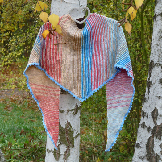 Pletený šátek - pramínky vody