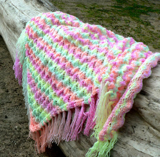 Barevná harmonie - velký pletený pléd