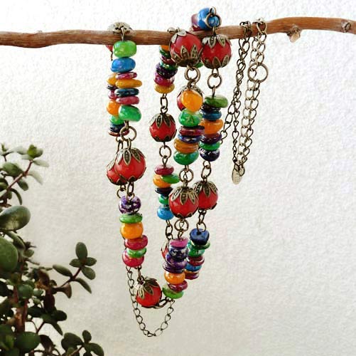 Roztančená perleť (dlouhý náhrdelník)