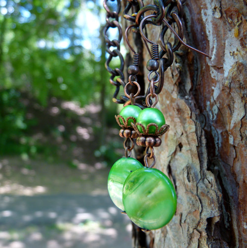 Lesněnky - náušnice z perleti