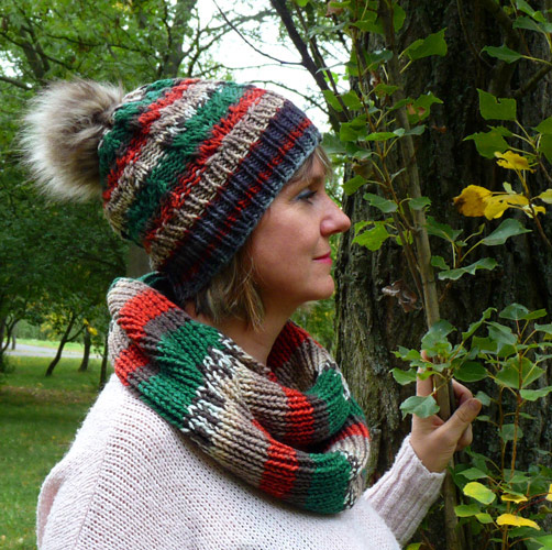 Čepice - zimní pruhování