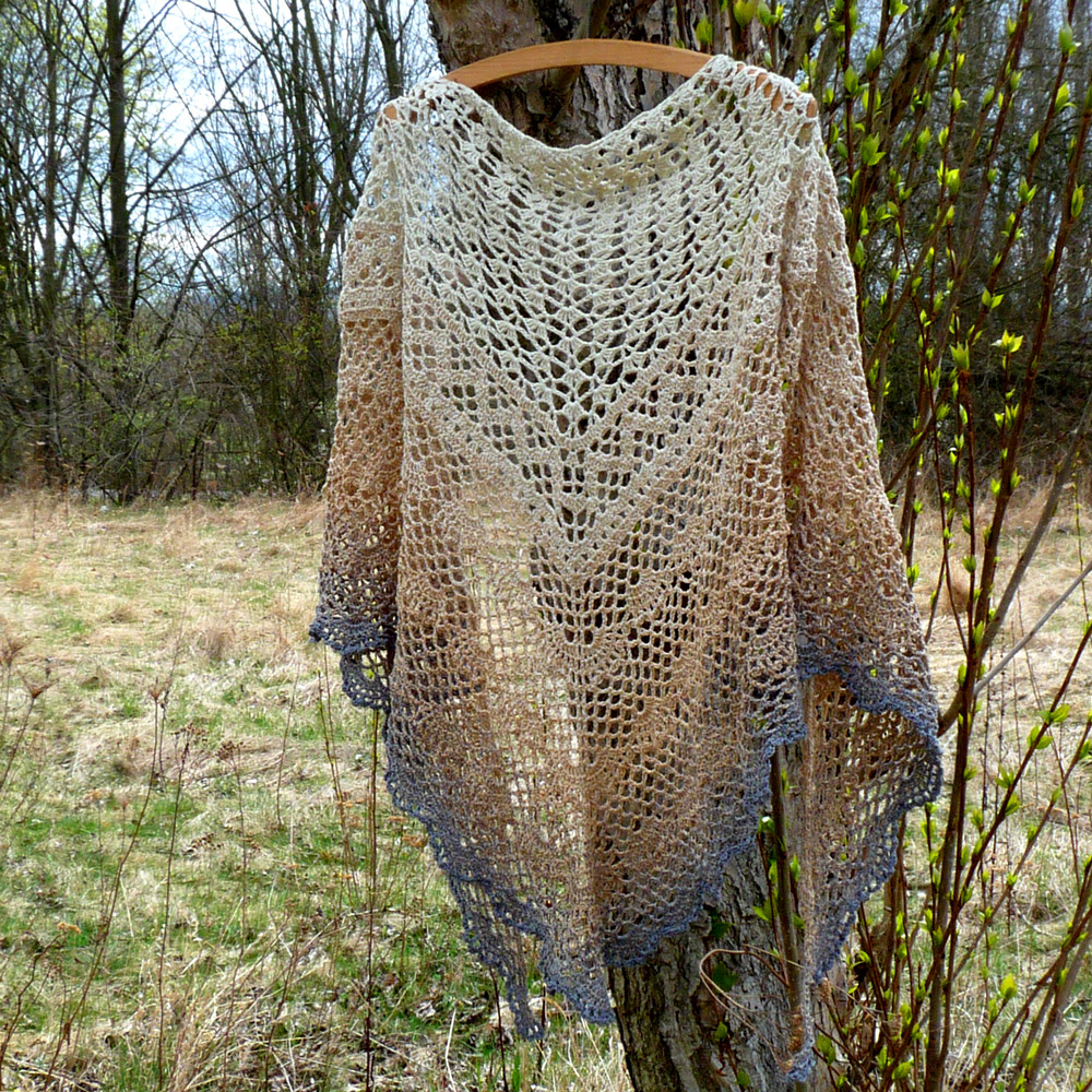 Háčkovaný šátek - jarní probouzení