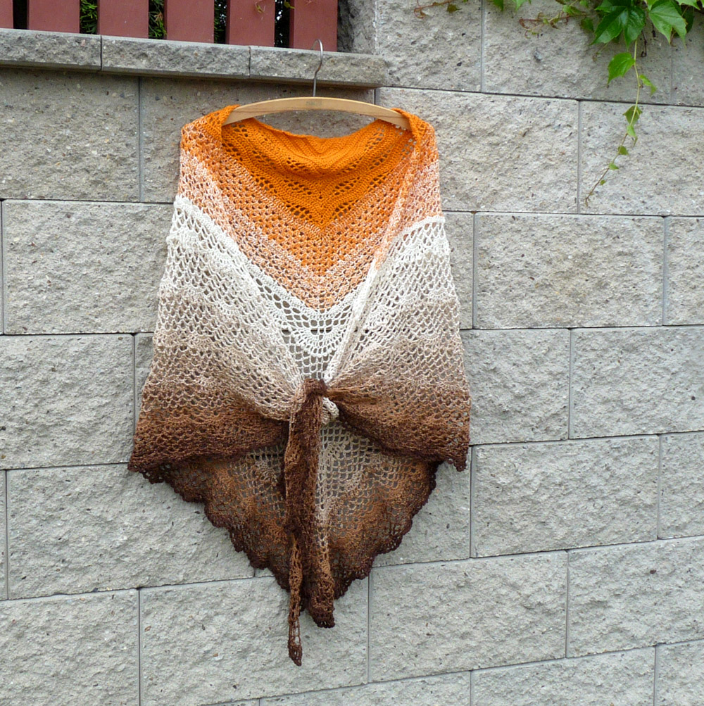 Háčkovaný šátek - plamínky