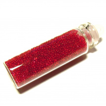 Glitry - malé skleněné kuličky - červená