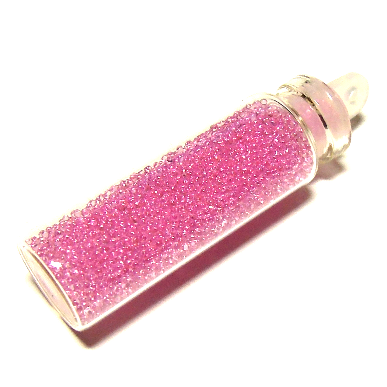 Glitry - malé skleněné kuličky - růžová