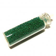 Glitry - malé skleněné kuličky - tm. zelená