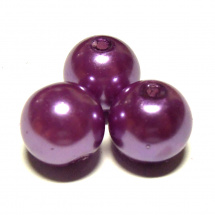 Perla vosková 12 mm - růžovofialová - 5 ks