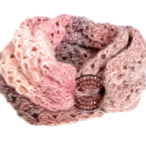 Heboučký nákrčník - růžový s ozdobou