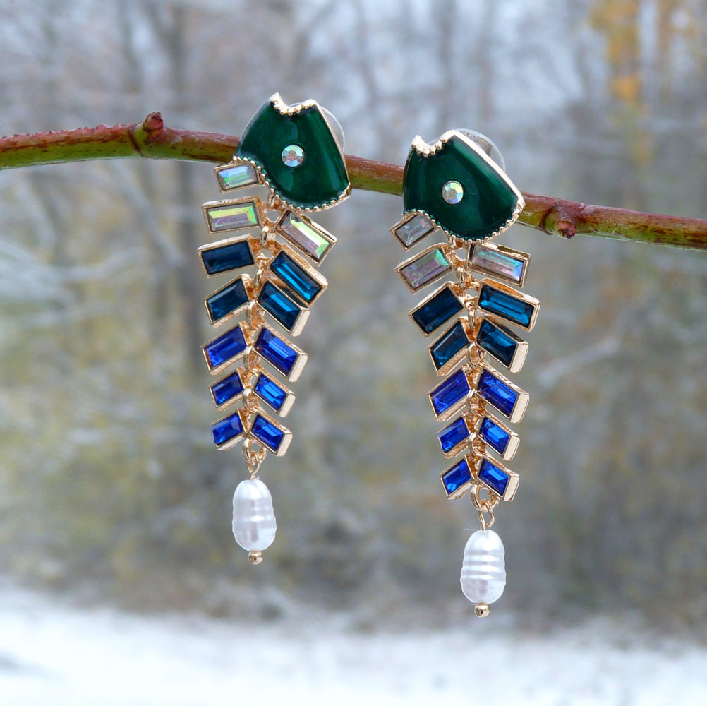 Náušnice - rybí kůstky