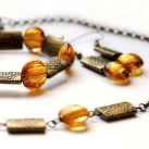 Zlato s medem - náhrdelník, náramek, náušnice