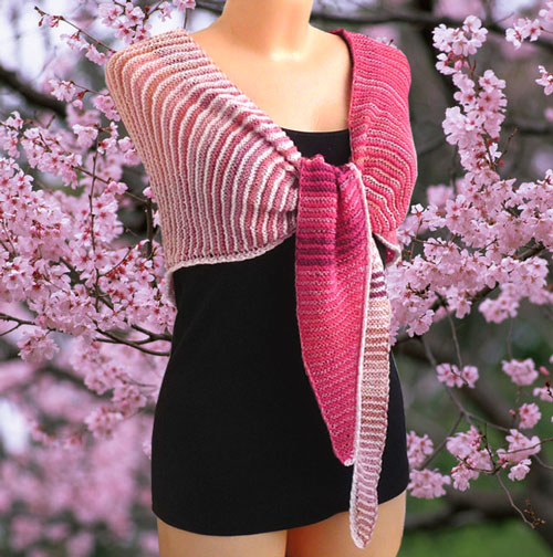 Když kvetou sakury (pletený šátek)