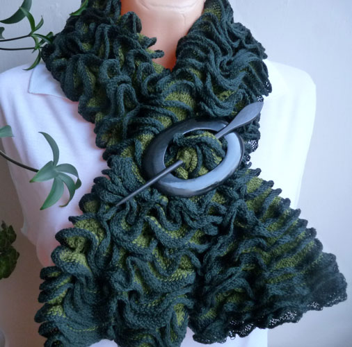 Dvoubarevná šála - zelená