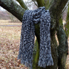 Maxi šála v černobílém melíru