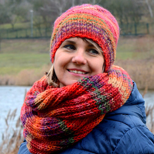 Zimní radosti - vlněný set čepice a nákrčníku