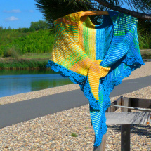 Pletený šátek - slunečné pobřeží