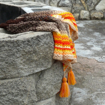 Háčkovaný šátek - sluneční paprsky