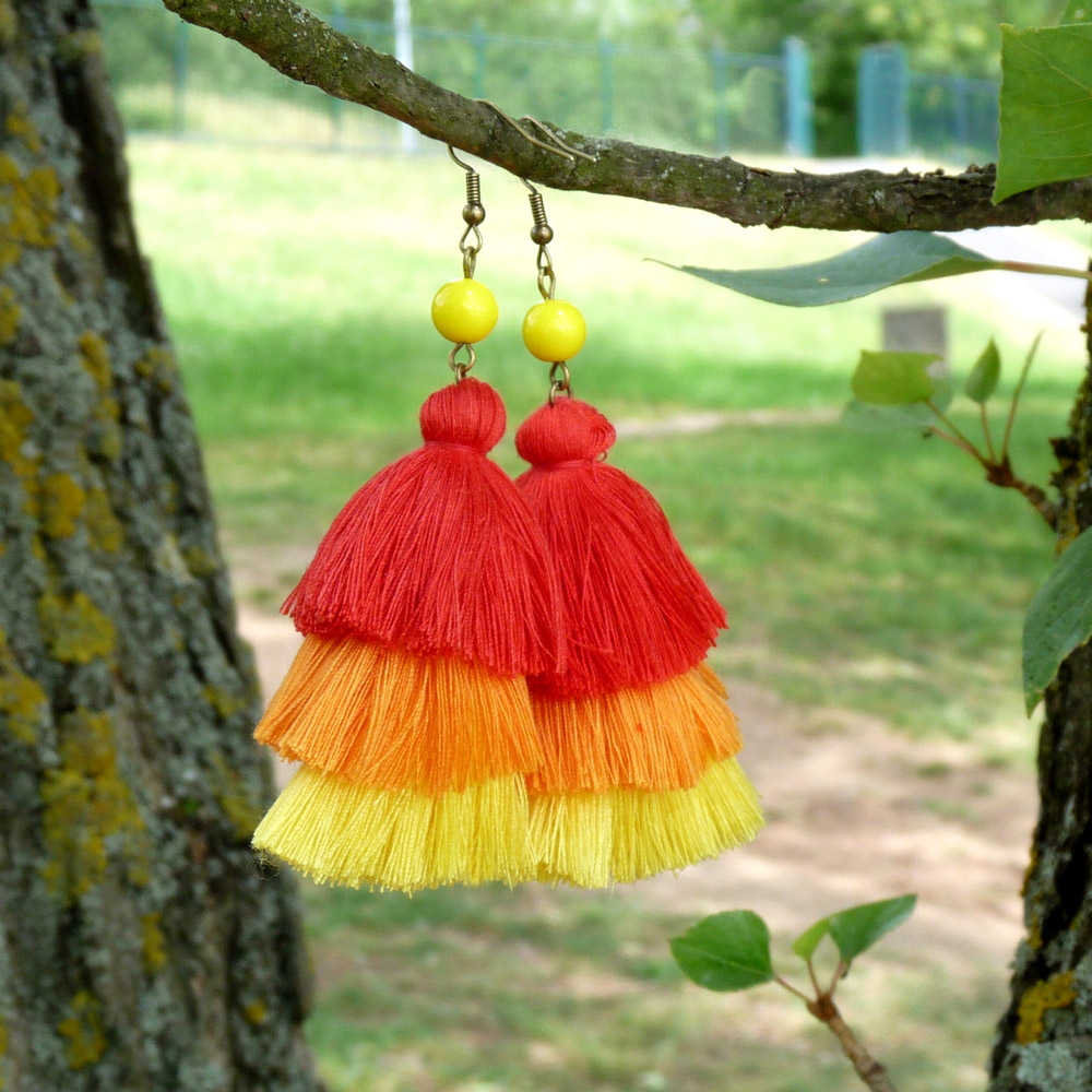 Dlouhé náušnice - sluneční