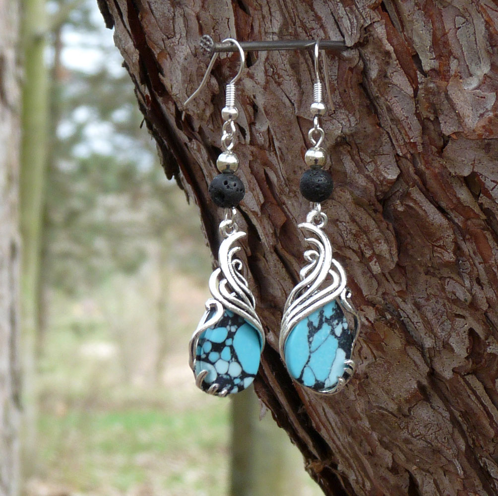 Náušnice - uvězněný variscit