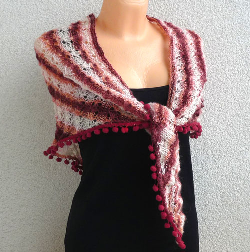 Vínový šáteček z angory