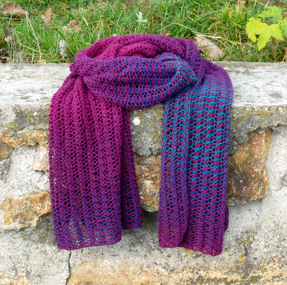 Douhá šála - vítr z vřesovišť (merino)