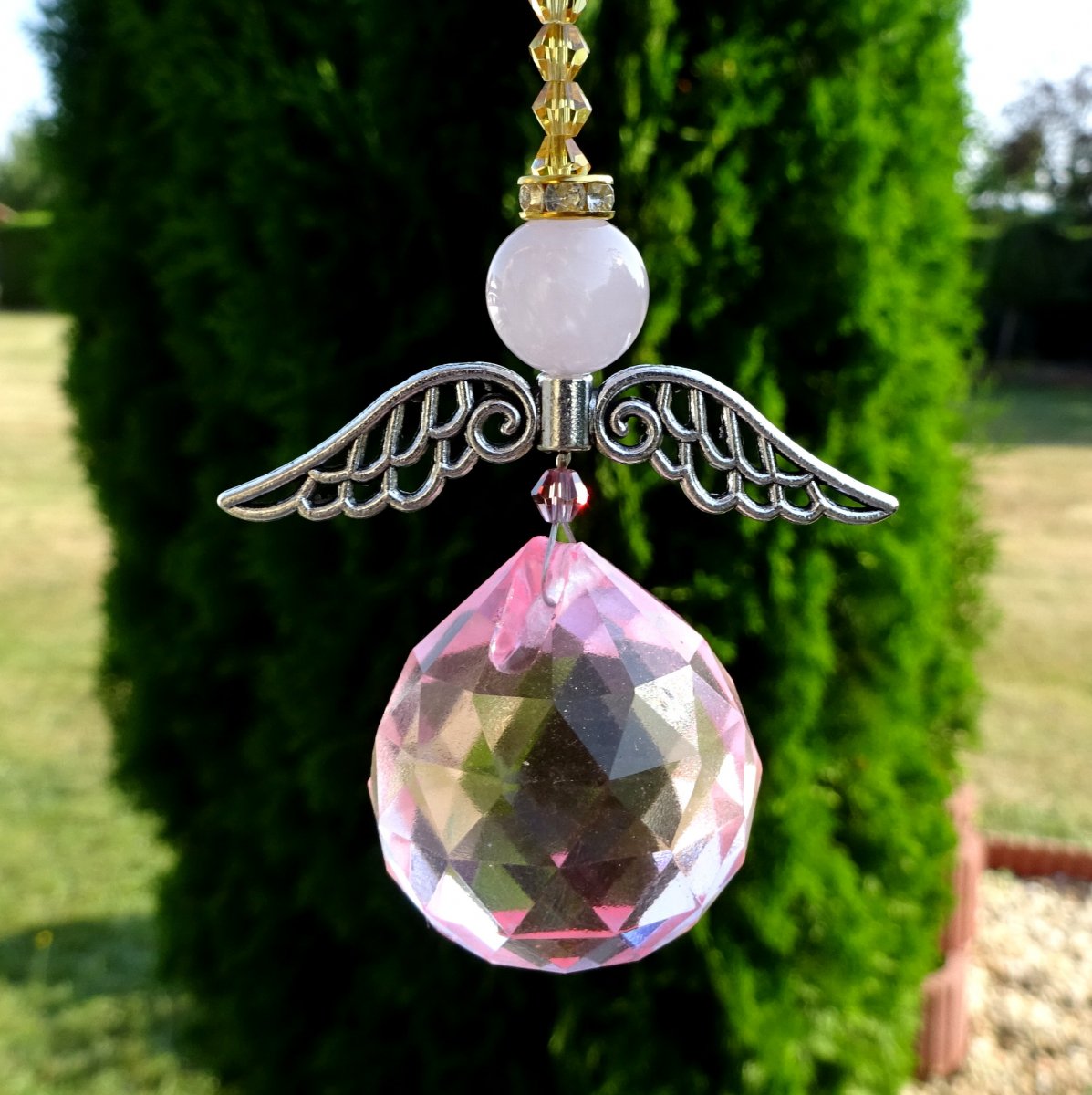 Anděl velký Lapač paprsků Slunce  * s Růženínem růžový