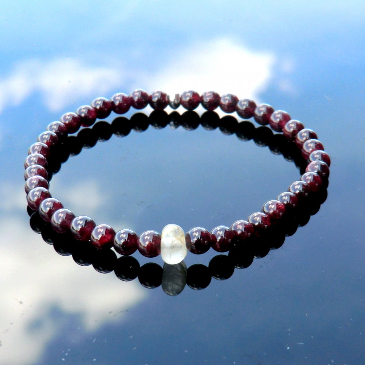 Minimalist * Venušiny vlasy v granátu  + chir. ocel 