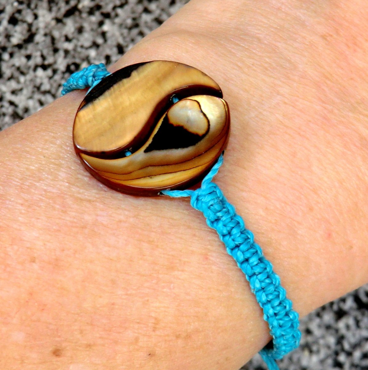 Náramek - perleť B - Jin*Jang z Tyrkysového moře