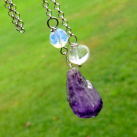 KYVADLO  * přírodní Ametyst * Opalit , Křišťál