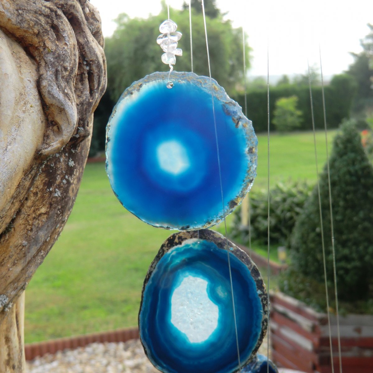 Achátová zvonkohra * Modrá *  s Křišťálem OBJ