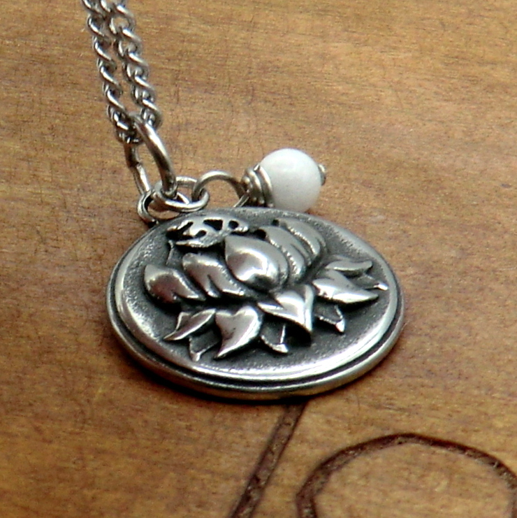 Řetízek * Nerez ocel *  Lotos s Nefritem