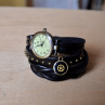 ČERNÉ OMOTÁVACÍ ELEGANTNÍ HODINKY, steampunk