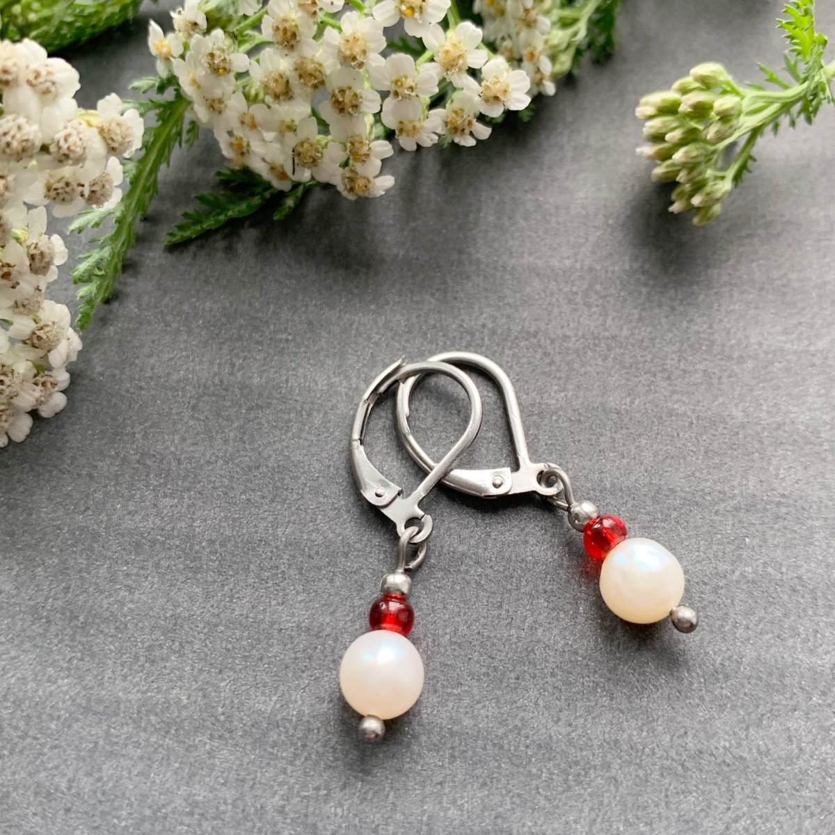 Náušnice s perlou - S. Steel