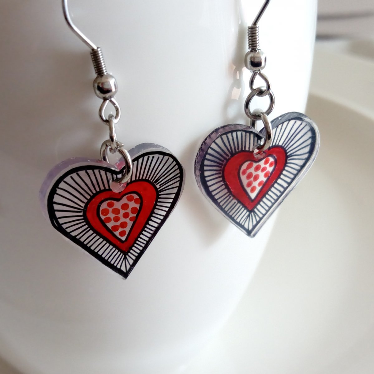 náušnice Srdíčka 4, nerez