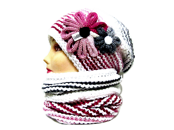 ༺♥༻ SOUPRAVA ČEPICE A NÁKRČNÍKU ༺♥༻ 1142