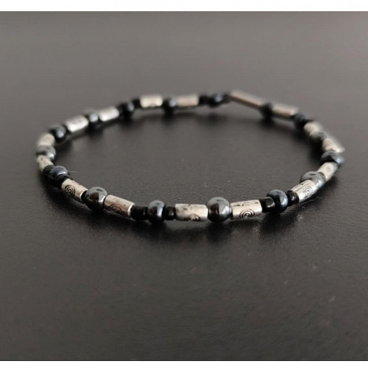 Náramek Shamballa - Hematit