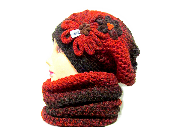 ༺♥༻ SOUPRAVA ČEPICE A NÁKRČNÍKU ༺♥༻ 1168