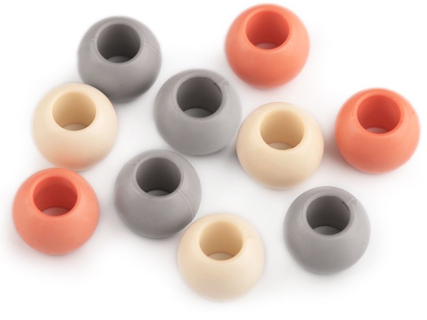 Plastové korálky 11x14mm - (10 kusů)