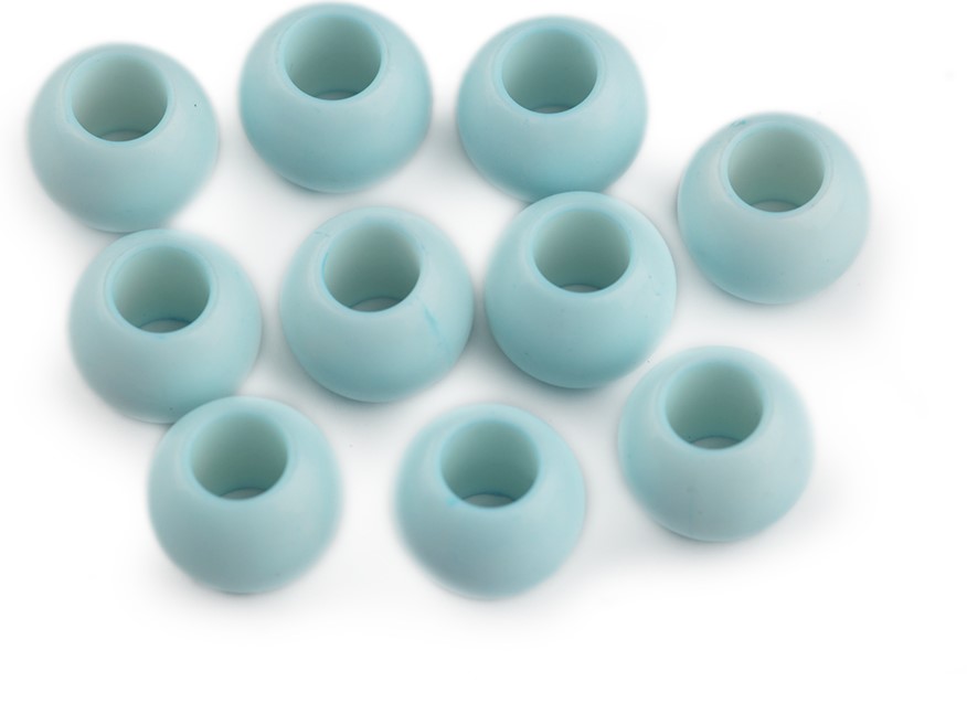 Plastové korálky 11x14mm (10ks) - tyrkysová