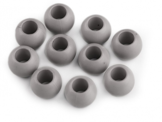 Plastové korálky 11x14mm (10ks) - šedá