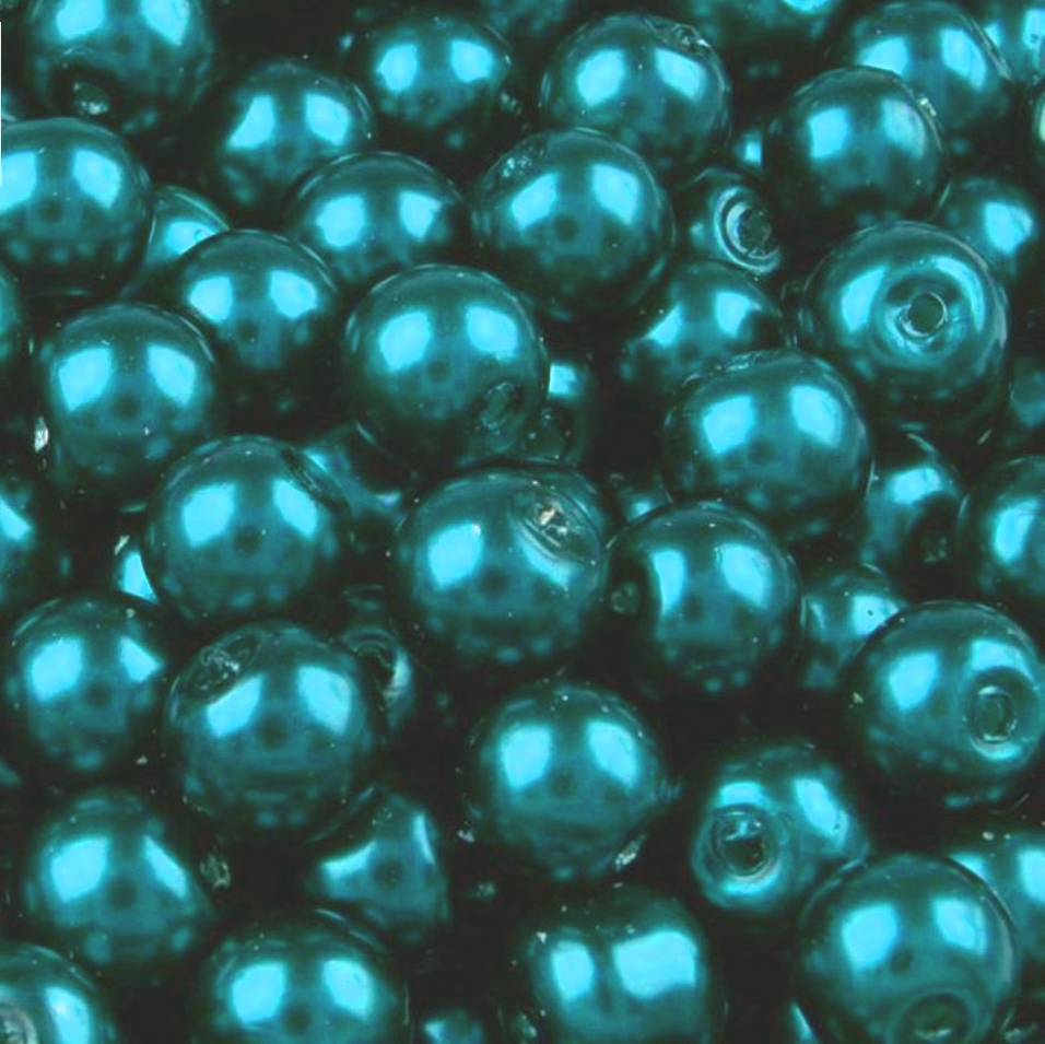 Skleněné voskované kuličky 4mm-90 ks-zelenomodré