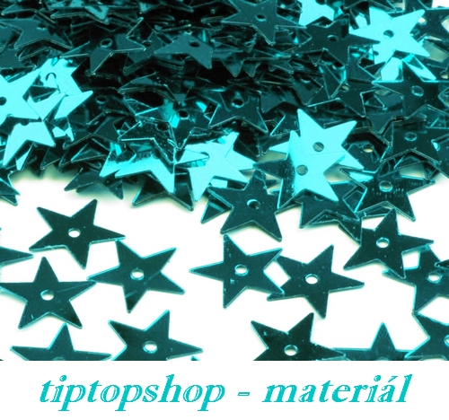 Flitry 13mm hvězdy, tyrkysová (cca150ks )