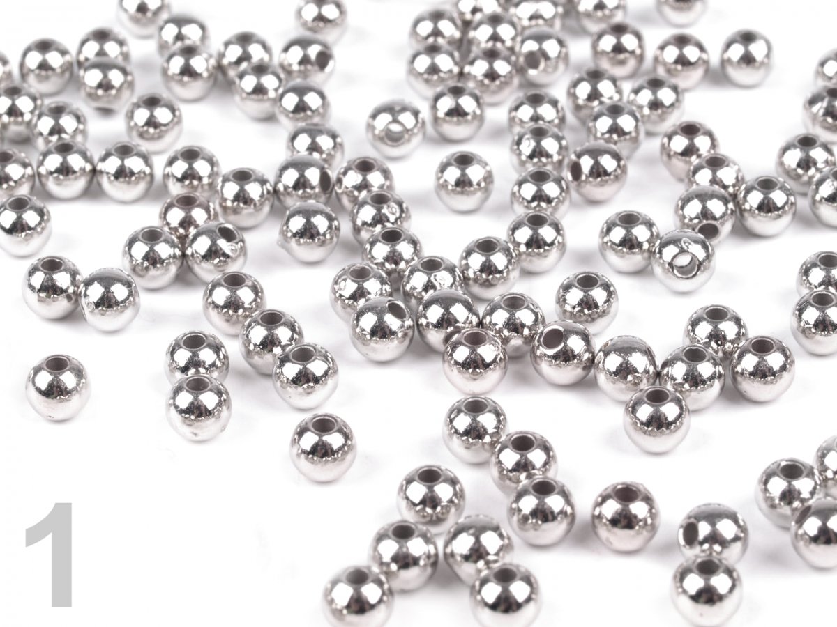 Korálky GLANCE 4mm metalic 10g