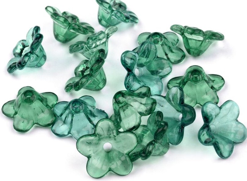 Zvoneček transparent 12 mm (50ks) - zelená