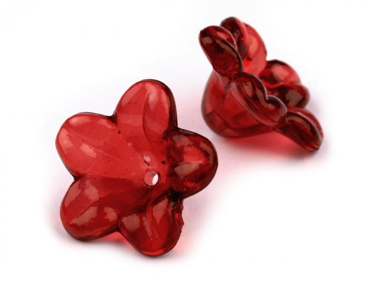 Zvoneček plast Ø12mm -10ks tmavě červená