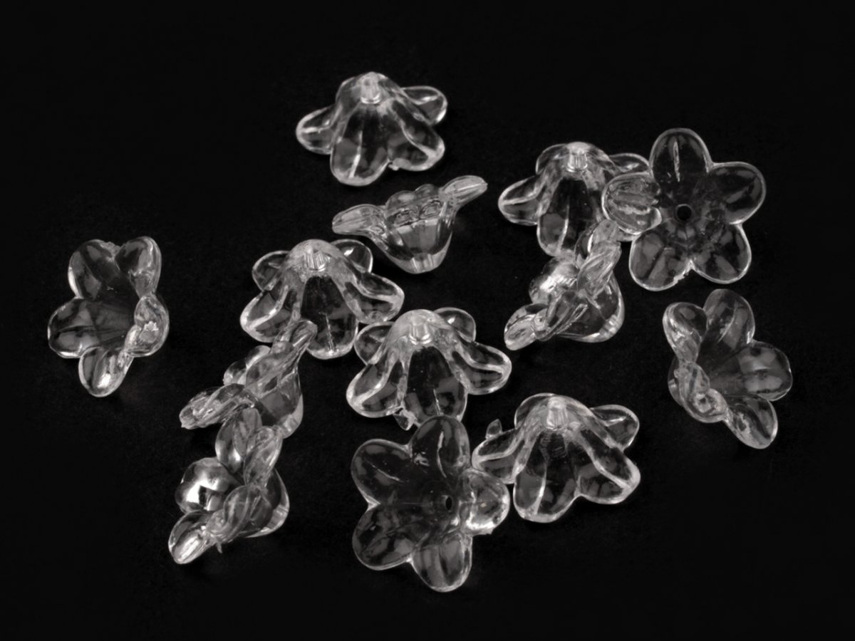 Zvoneček plast Ø12mm -10ks tmavě čirá