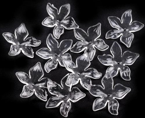 Květ plast Ø29mm TRANSPARENT- 2ks čirá