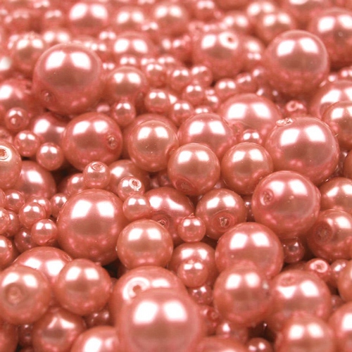 Voskované perly MIX velikostí cca Ø4-8mm - 12 ks