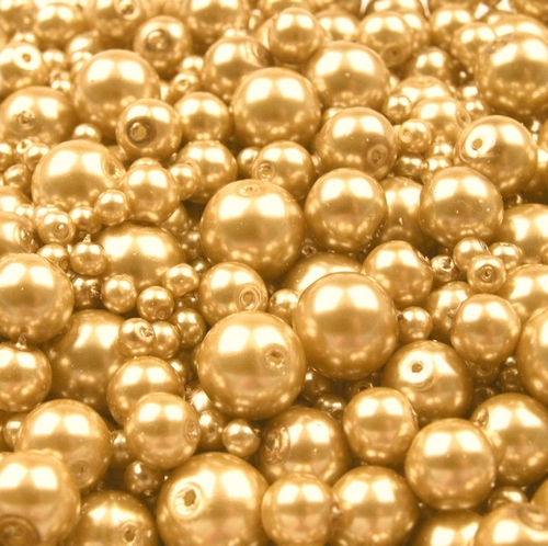 Voskované perly MIX velikostí cca Ø4-10mm - 12 ks