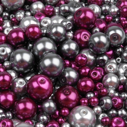 Voskované perly MIX velikostí cca Ø4-8mm - 12 ks