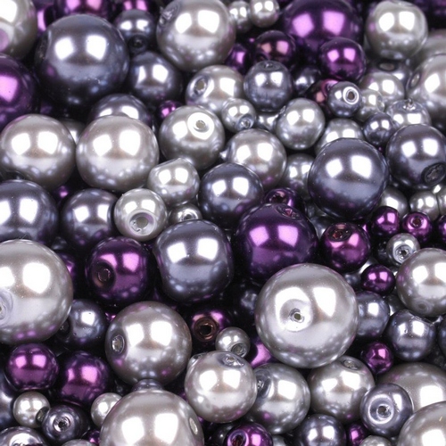 Voskované perly MIX velikostí cca Ø4-12mm - 12 ks